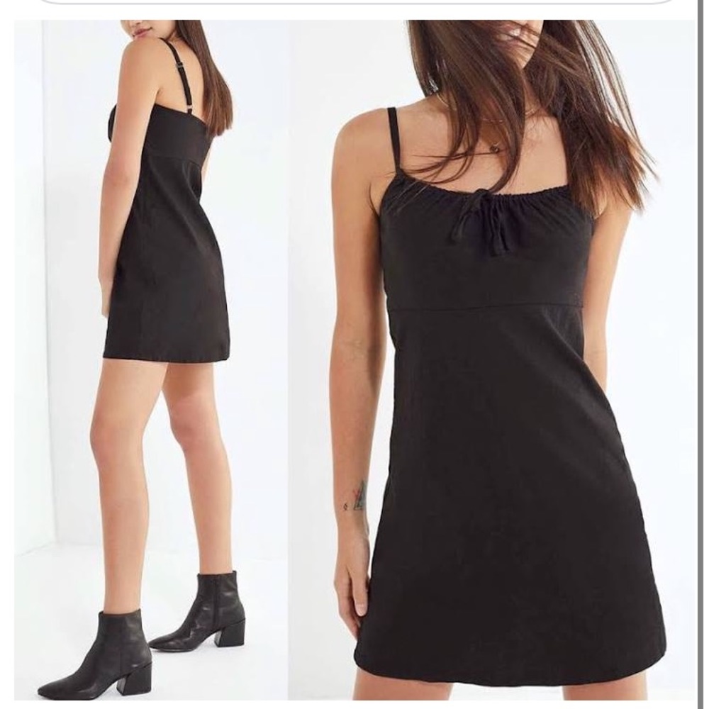 Black urban outfitters front tie dress